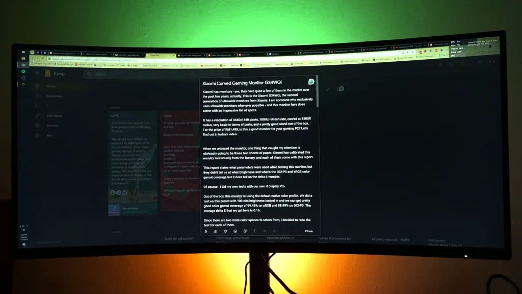 Xiaomi Curved Gaming Monitor G34WQi review