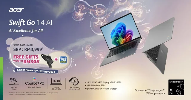 Acer Swift Go 14 AI Qualcomm Snapdragon X Plus 1